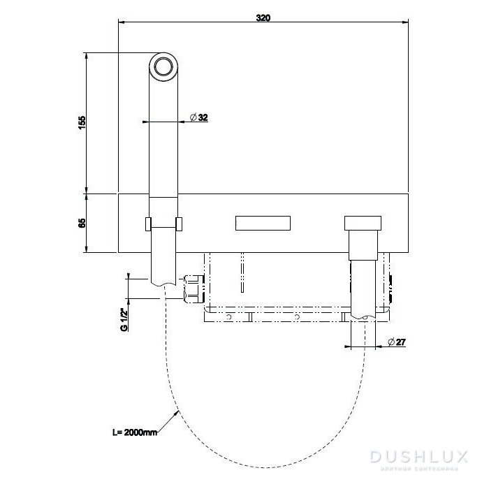 Gessi Water Tube Kneip Душевой гарнитур: смеситель, ручной душ (пластик ...