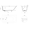 Salini Lofo Kit Ванна 179x79.1x61см, встраиваемая, Solid Surface, с донным клапаном, сифоном, ножками, слив-переливом, цвет: белый матовый