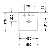 Duravit Vero Air Раковина 50х47 см, подвесная, без перелива, с 1 отв. цвет: белый