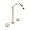THG Yoko Ice Смеситель для раковины, на 3 отверстия, с донным клапаном, цвет: Soft matt gold