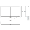 EMCO Prime2 Зеркальный шкаф 130x70см., с подсветкой, встраиваемый, 2 двери, 2 полки, розетка, цвет: белый