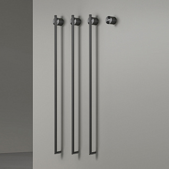 CEA Design EQUILIBRIO Полотенцесушитель 106см, электрический, 3 трубки, кнопка включения в комплекте, цвет: PVD черный сатинированный