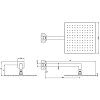 Gessi Emporio shower Верхний душ 30х30см., подвесной, поворотная, с защитой от известкового налёта, цвет: Finox Brushed Nickel