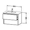 Duravit XSquare Тумба с раковиной, 81x47.8x56см., с 1 отв., с 2 выдвижными ящика, цвет: белый глянец