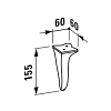 Laufen New Classic Комплект ножек для мебели (2шт) 60x60x155мм, цвет: белый глянцевый