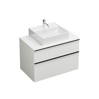 Burgbad Eqio Комплект мебели 90x55x60см с крам.умыв. квадратным, цвет белый, с 1 отв под смес., 2 ящика, ручки G0252, цвет: белый матовый