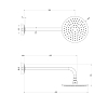 Gessi Inciso Душевая головка настенная, шарнирная на 1/2”, Ø200мм, цвет: finox