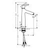 Hansgrohe Talis S Смеситель для раковины 190, на 1 отв, с донным клапаном, излив 131мм, h179мм, цвет: хром