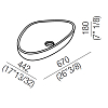 Agape Drop Раковина 67x44.2x18 см, без отв., накладная, цвет: белый