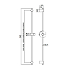 Paffoni Light Штанга из латуни PRESTIGE 900мм, фиксаторы регулируемые из ABS, поворот.подвиж.крепл.для душа из металла, цвет: хром