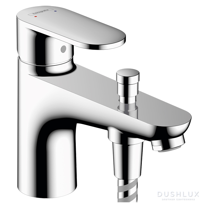 Фото Hansgrohe Vernis Blend Смеситель на борт ванны Monotrou на 1 отв, излив 140мм, с переключателем, цвет: хром