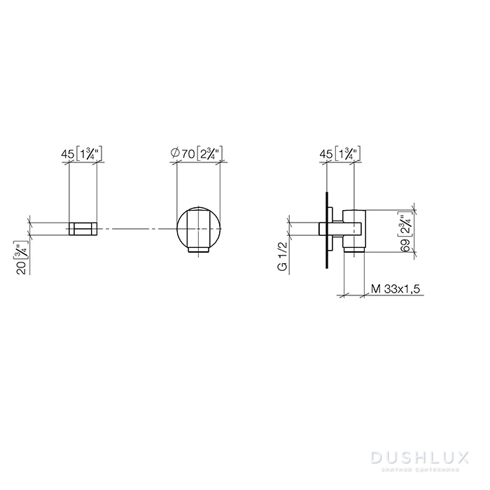 Dornbracht Water Kneipp-настенное присоединительное колено с держателем ...
