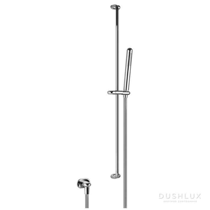 Фото Gessi Goccia Душевая штанга с ручным душем и выводом воды из стены, цвет: хром