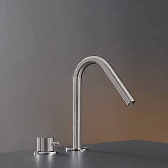 CEA Design GRADI Смеситель для раковины 23см., 2 отв., прогрессивный, с поворотным изливом, цвет: нержавеющая сталь
