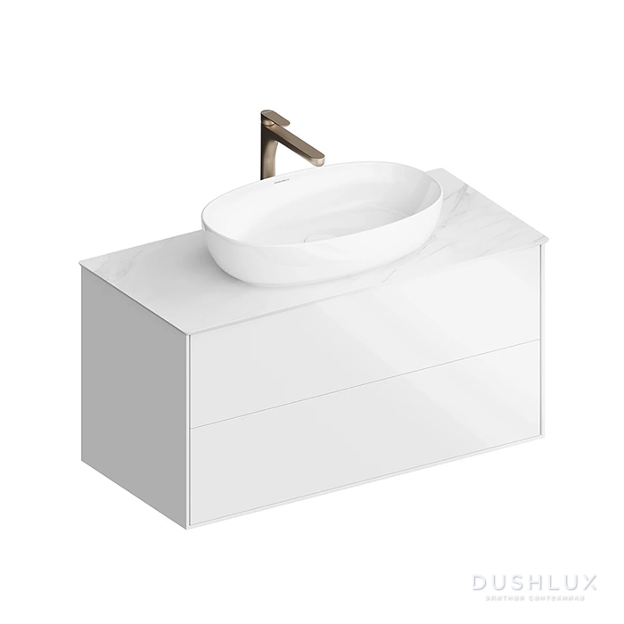 Фото Kerama Marazzi Plaza Modern Тумба 100x48см., подвесная, 2 ящика, цвет: белый