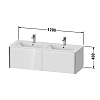 Duravit XViu Тумба подвесная 128x48x40см с 2 раковинами, с 2 выдв ящик, цвет: белый глянцевый/champagne matt