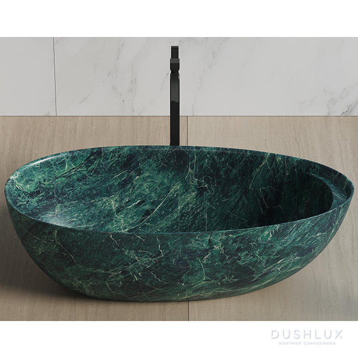 Фото Dea Design Marble Como Ванна 185x95.5x53см, отдельностоящая, мрамор, цвет: Stone Green