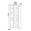 Burgbad Sys30 Шкаф 40x33.5x176см., подвесной, 1 LED 4000K IP24, 2 створки с полками, держатель фена, зеркало, 2 розетка внутри, ручки хром, цвет: белый глянцев