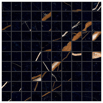 Provenza Unique Marble Керамогранит 30x30x0.95см, глазурованный, универсальная, цвет: Mosaico Sahara Noir Silktech
