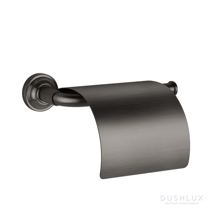 Фото Gessi Venti20 Держатель туалетной бумаги, с крышкой, цвет: Black Metal Brushed PVD