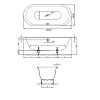 Bette Lux Oval Ванна 190x90x45см., встраиваемая, BetteGlasur® Plus антислип, (для удлиненного слива-перелива), цвет: белый