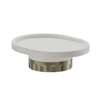 Newform Ionika accessori Настольная мыльница, белый композит, цвет: PVD brushed pale gold