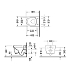 Duravit ME BY Starck Унитаз подвесной 48х37 см, Compact Rimless, включая крепление Durafix, цвет: белый