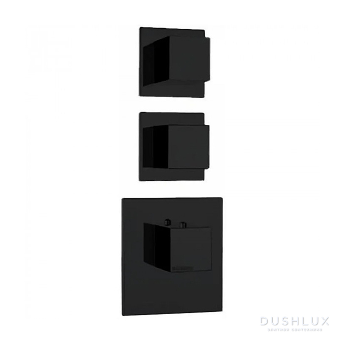 Фото Bossini Cube Смеситель для душа, встраиваемый, термостатический, цвет: черный матовый