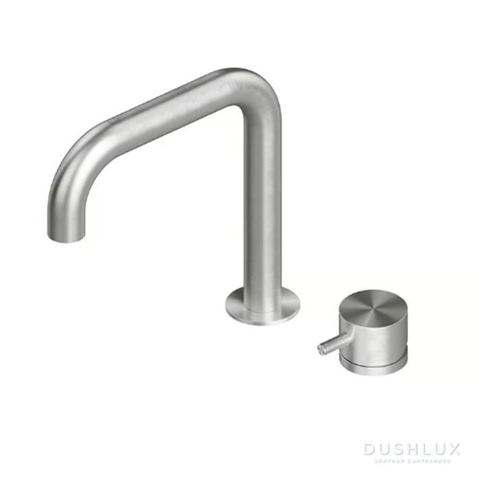 Фото QuadroDesign Source Смеситель для раковины, 2 отв., цвет: brushed stainless steel