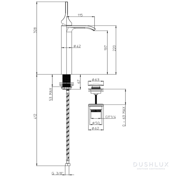 Bossini Apice Смеситель для раковины на 1 отверстие, однорычажный ...