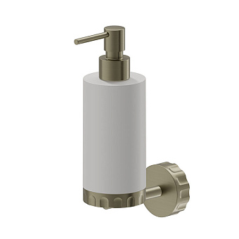 Newform Ionika accessori Дозатор для мыла подвесной, белый композит, цвет: PVD brushed pale gold