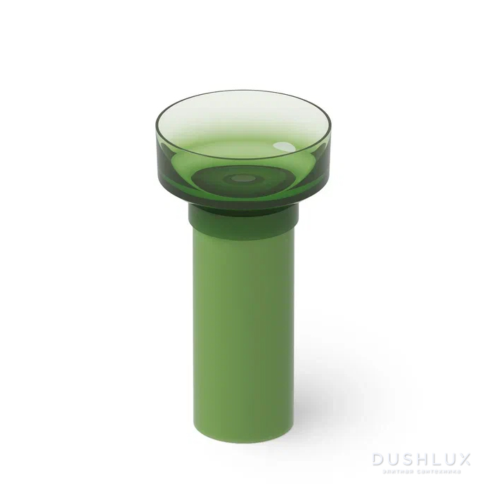 Фото Dea Design Pedestal Basin Раковина 48x48x90см., напольная, без отв., Glasstech, прозрачная смола, цвет: Emerald R3
