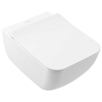 Villeroy&Boch Venticello Унитаз 56x37см., подвесной, с сиденьем в комплекте, цвет: белый глянцевый