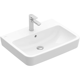 Villeroy&Boch O.novo раковина 55x46x17.5см., 1 отв., подвесная, с переливом, цвет: альпийский белый