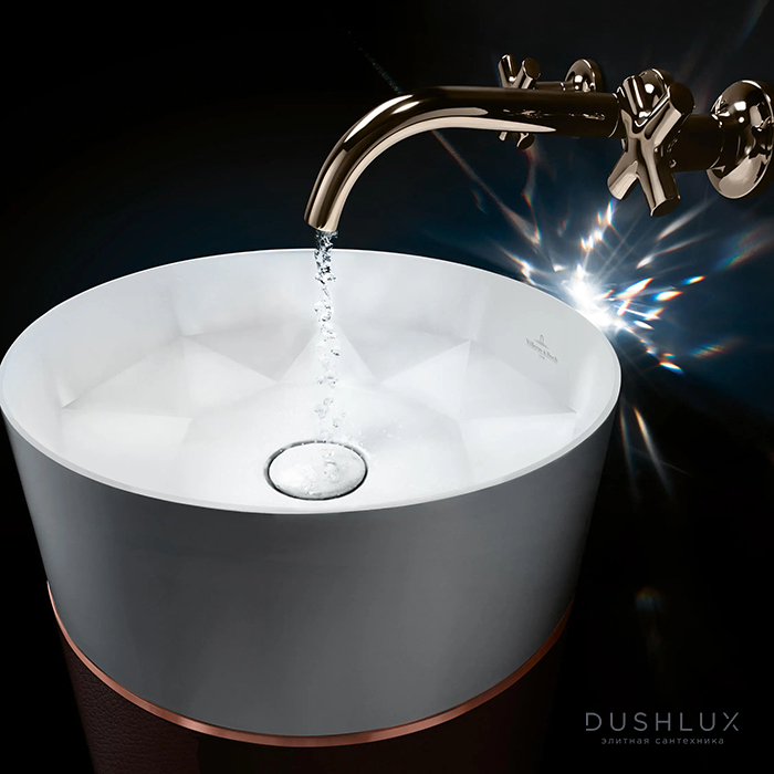 Фото Villeroy&Boch Octagon Раковина 40х40х95 см, без отв., без перелива, цвет: белый