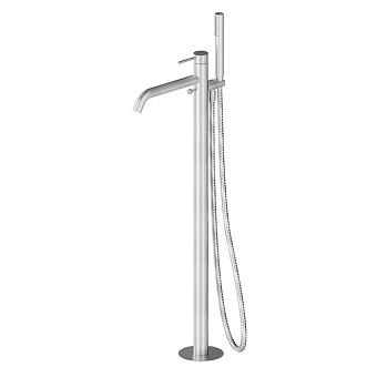 Newform X-Steel 316 Смеситель для ванны, напольный, с ручным душем и шлангом, цвет: нержавеющая сталь