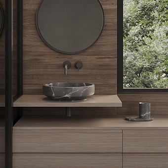 Dea Design Marble Bologna Раковина 45x45x12.4см., накладная, без отв., мрамор, цвет: Grey Carnic