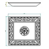 THG MARQUISE BLANC DECOR PLATINE Поднос керамический 171х154 мм., настольный, middle size, декор платина, цвет: белый