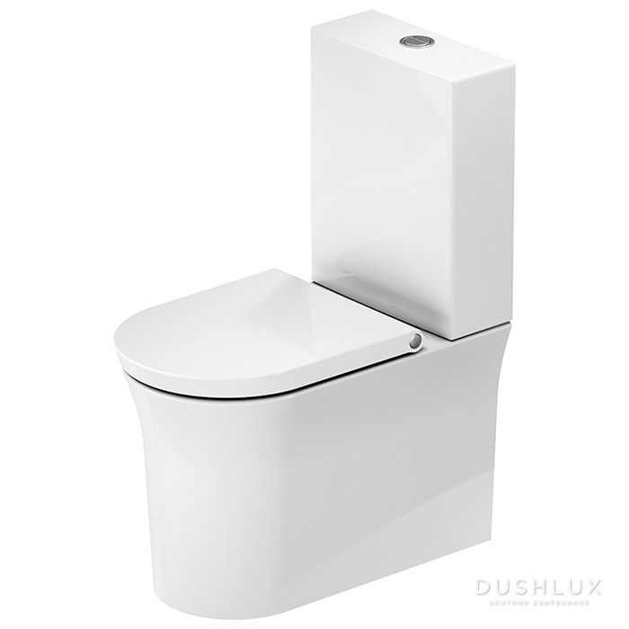 Фото Duravit White Tulip Моноблок 37x65 см, безободковый, слив универсальный, HygieneGlaze, цвет: белый