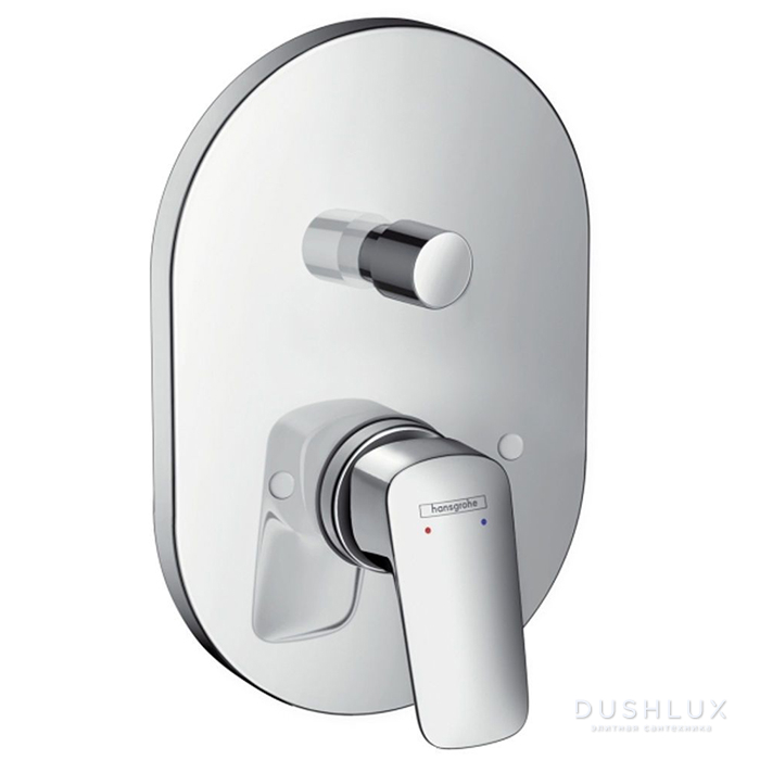 Фото Hansgrohe Logis Встраиваемый смеситель для ванны, вакумный переключатель, внешняя+внутренняя части, цвет: хром