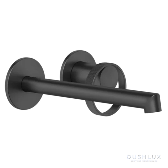 Фото Gessi Anello Смеситель для ванны, встраиваемый, с изливом 19.4-21.4см., цвет: Black XL (внешняя часть)