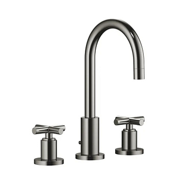 Dornbracht Tara Смеситель для раковины, на 3 отв., с донным клапаном, цвет: Dark Chrome