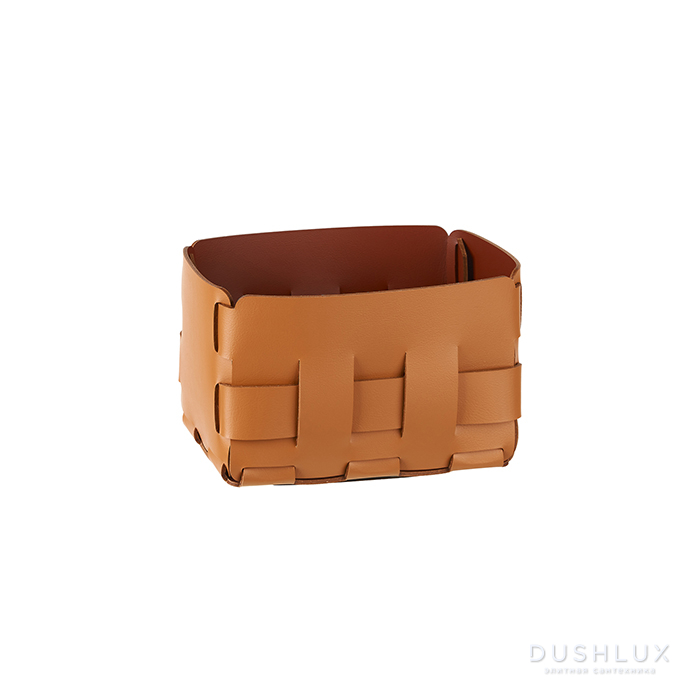 ADJ Корзинка Mini Bottega, 12x19xH13 см., цвет: коньяк/бордо