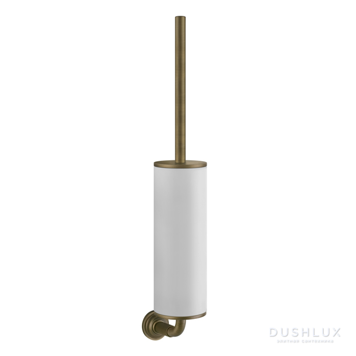 Фото Gessi Venti20 Ершик для унитаза подвесной, цвет: белый, фурнитура Antique Brass