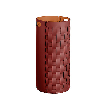 ADJ Круглая корзина для белья, D33x68 см, цвет: бордо/коньяк