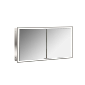 Emco Prime Зеркальный шкаф 130см., с подсветкой LED Facelift встраив. модель, 2-дверки, IP 20 задняя панель цвет белый
