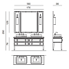 Oasis Lutetia Композиция №14 Комплект мебели напольный, 180x56хh230см, цвет: Malva/золото