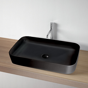 Kerasan Tribeca Раковина 70x43 см, без отв., накладная, цвет: черный матовый