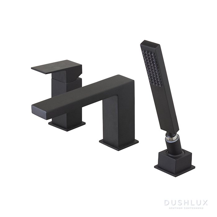 Noken Square Наружная часть смесителя на борт ванны, цвет: черный ...