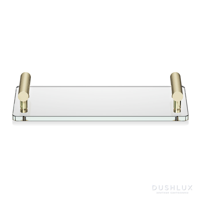Фото Decor Walther Club Tab Поднос с ручками, стеклянный, цвет: золото матовое/прозрачное стекло